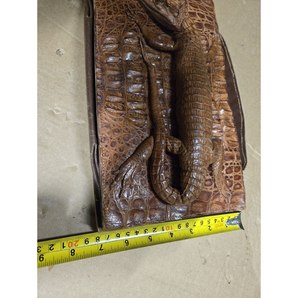 Vintage 1940's‎ Taxidermy Full Body Baby Alligator Handbag Clutch Purse - Picture 11 of 14
